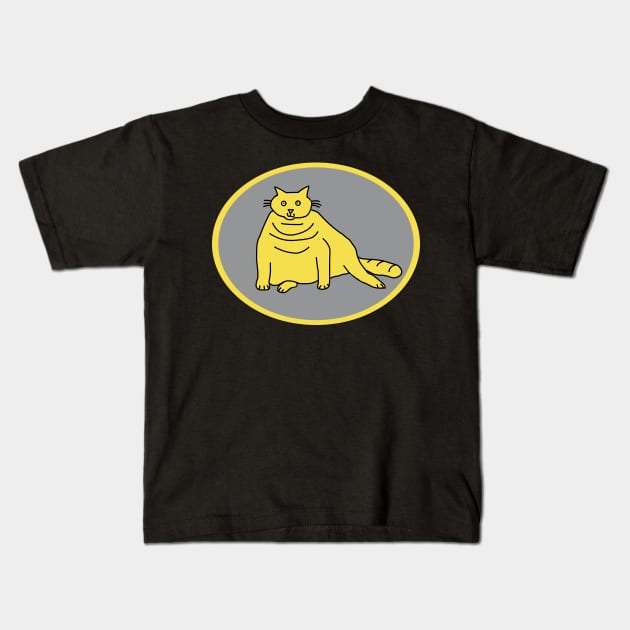 Illuminating Chubby Cat on Ultimate Gray Oval Kids T-Shirt by ellenhenryart